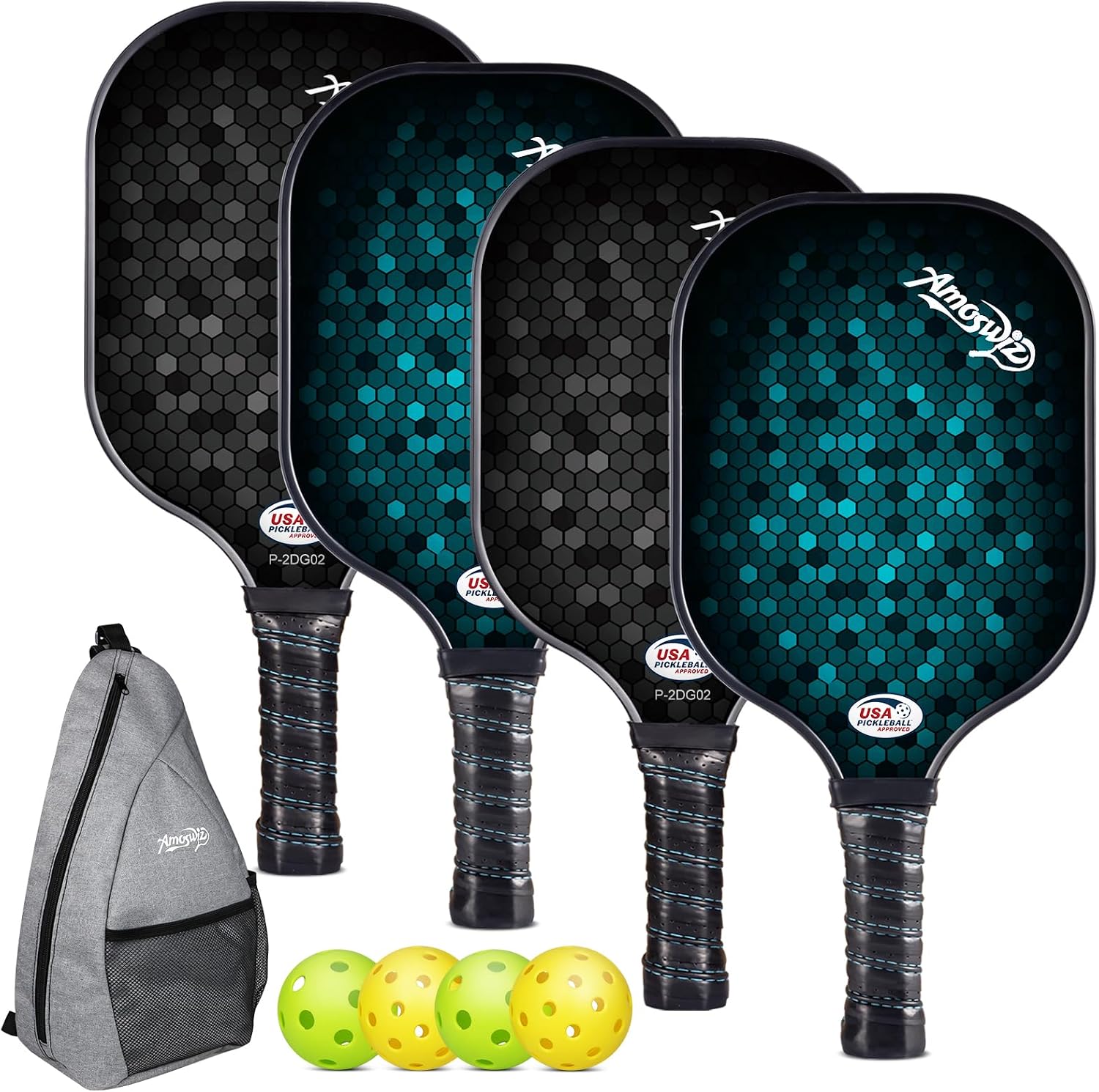 Pickleball Paddle Set of 4 with Balls, USAPA Approved