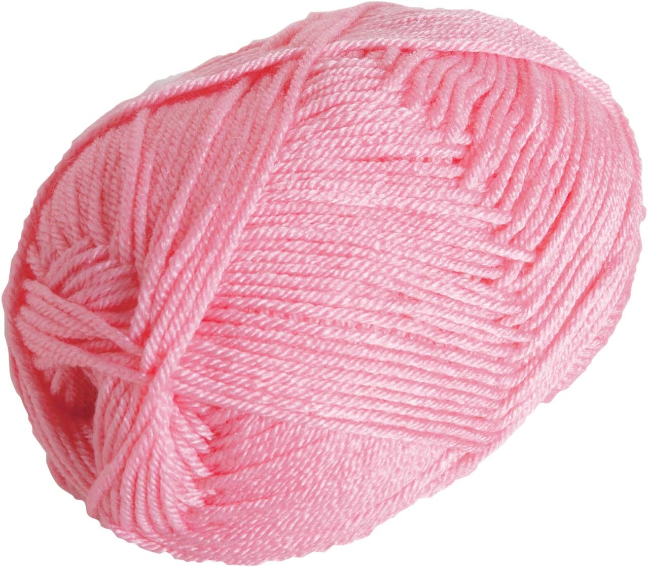 Knit Picks Brava Pink 100% Acrylic Worsted Weight Soft Yarn for Knitting, Crocheting, Knitting Machine use, Medium Weight 4 Yarn for Washable Projects (Cotton Candy)