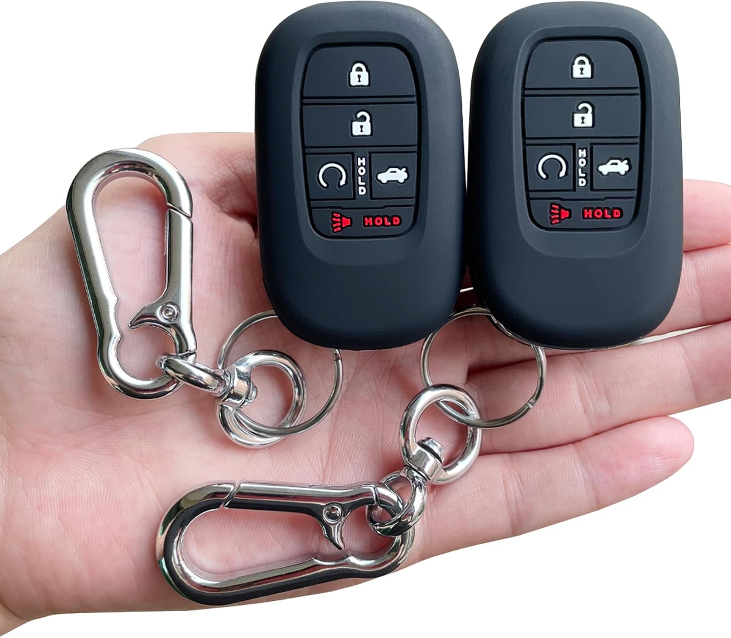 TANDRIVE Key Fob Cover for (5 Buttons) Honda 2022 2023 2024 2025 Civic Accord HR-V Pilot CR-V, Silicone, 2-Pack, Black
