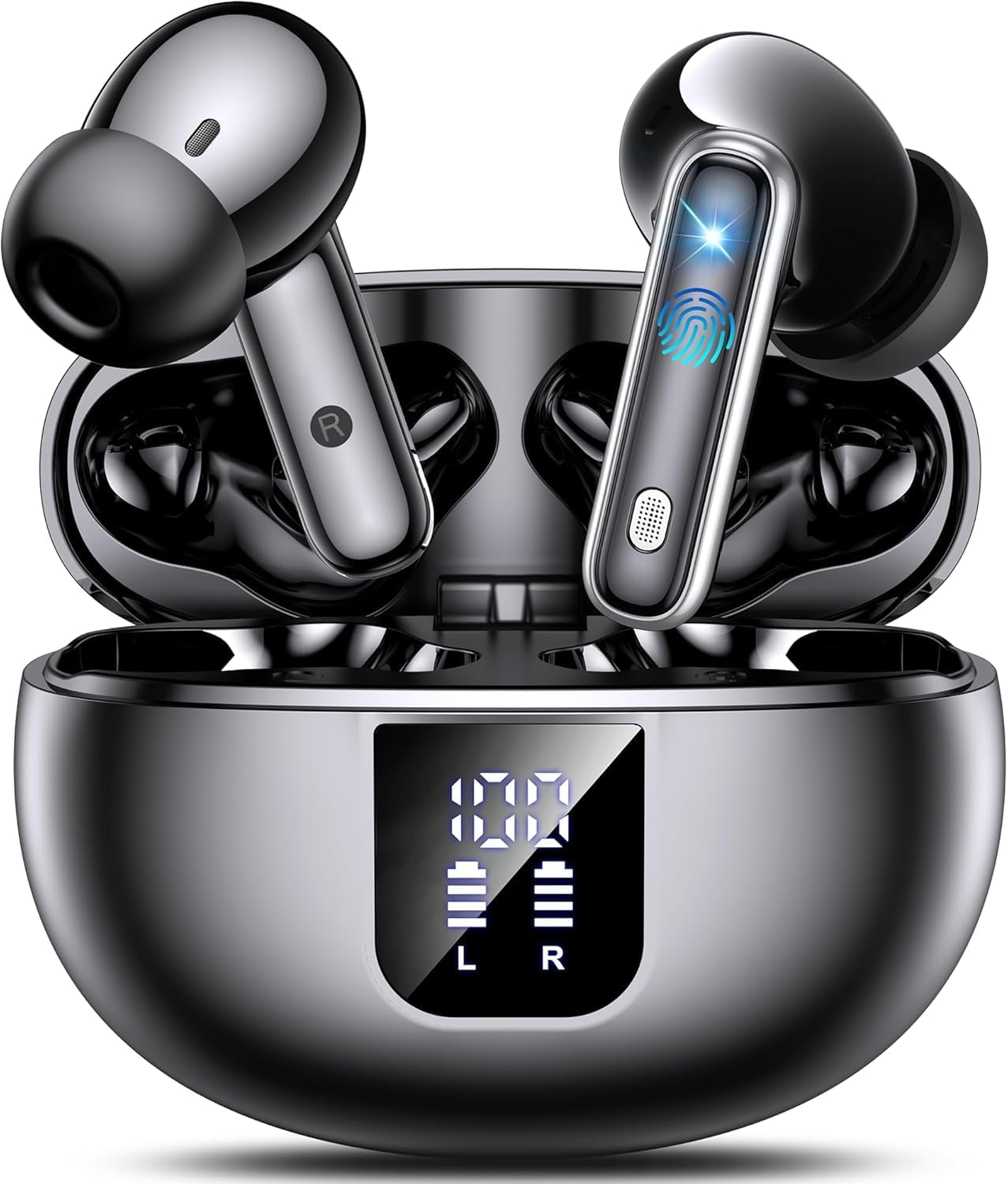 Wireless Earbuds, Earphones in Ear with Dual Noise Cancelling Mic,5.4 Bluetooth Earphones ANC&ENC, 36H Playtime Wireless Headphones Deep Bass Stereo Sound,IP7 Waterproof Dual LED Display,iOS & Android