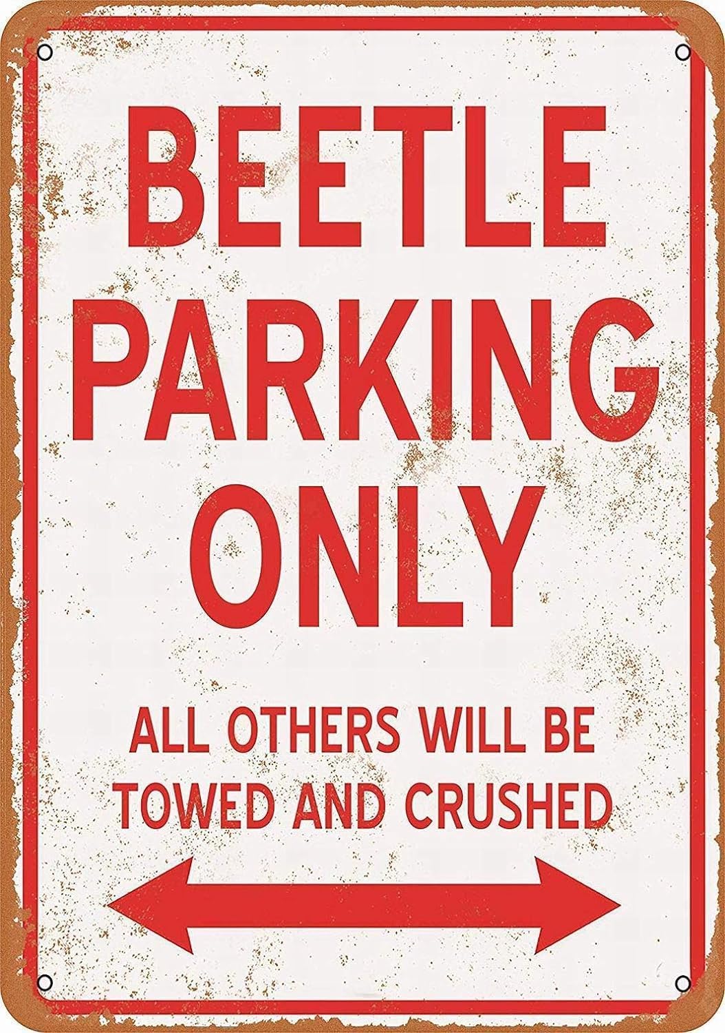 Wall Decor Beetle Parking ONLY Vintage Look Metal Sign 8" x 12" Room Novelty Wine Cellar Farm Tin Signs