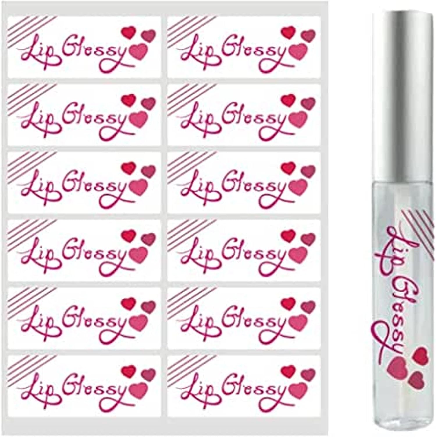 100 Pieces Custom Lipgloss Labels Stickers Personalized,Custom Stickers for Lip Gloss Tubes,Lipgloss Label Stickers Custom,Custom Logo Stickers for Lipgloss,Custom Lip Gloss Stickers (2.5x5cm)