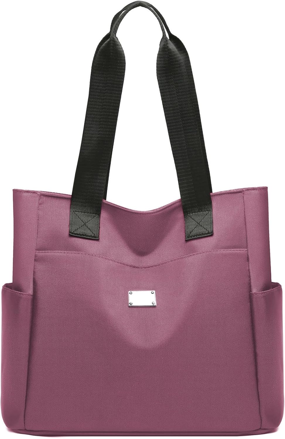 URAQT Nylon Shoulder Bag for Women, Multi-Pocket Tote Bag with Zipper, Waterproof Casual Tote Bags Lightweight Nylon Hobo Bag, Large Capacity Handbag for School Shopping Travel Work Daily Use