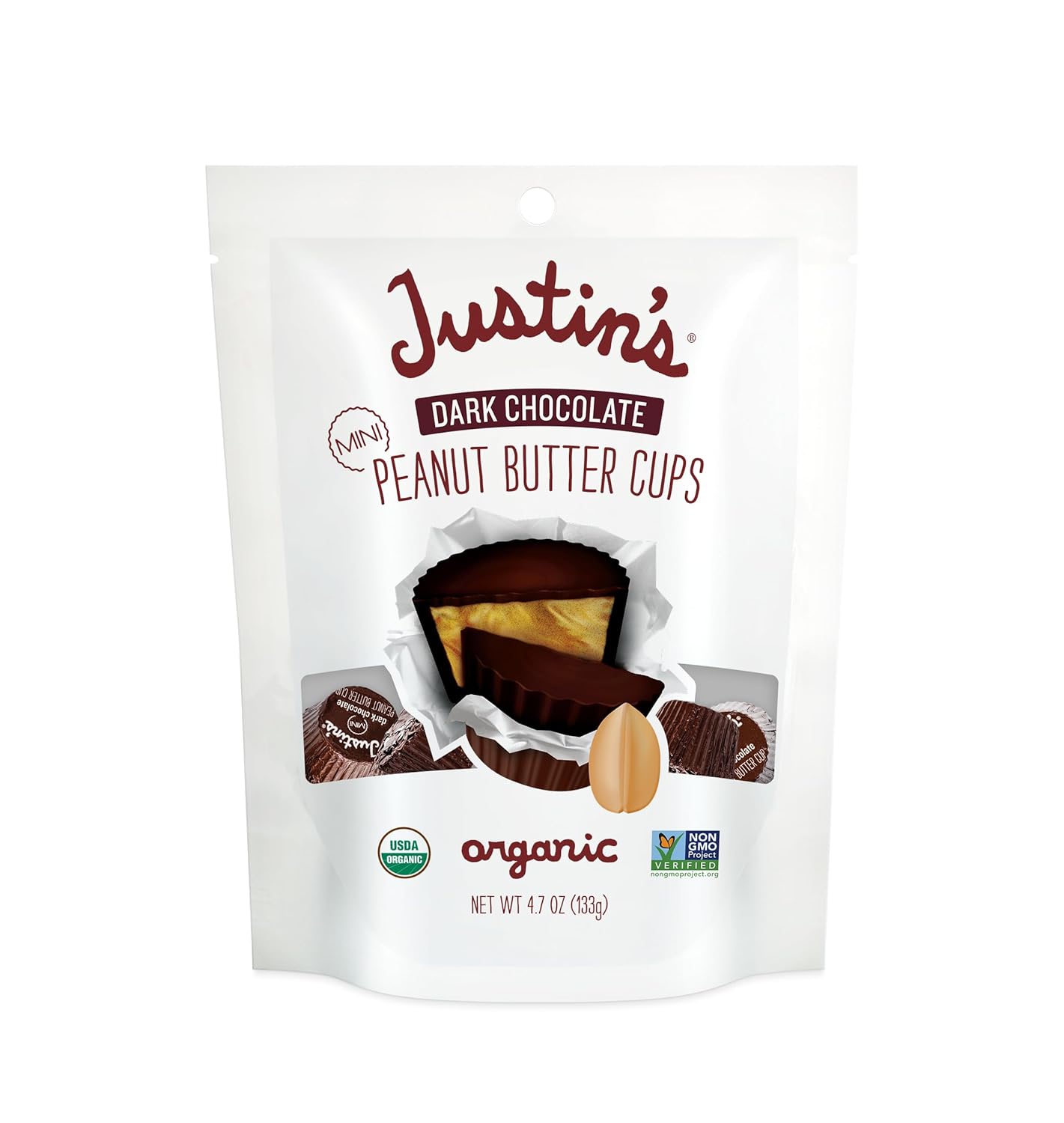 Justin's, Mini Dark Chocolate Peanut Butter Cups, 4.7 oz
