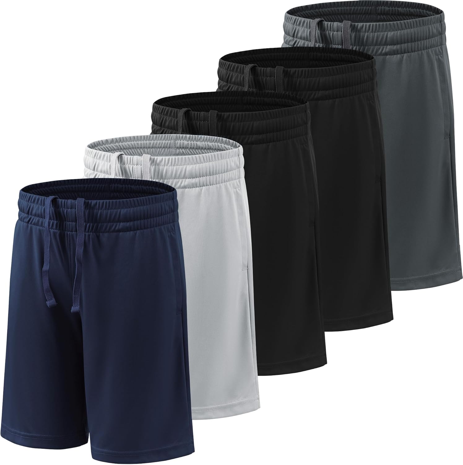 BVNSOZ Boy's Basketball Shorts Youth Boy's Active Athletic Performance Shorts with Pockets Moisture Wicking Shorts for Boys