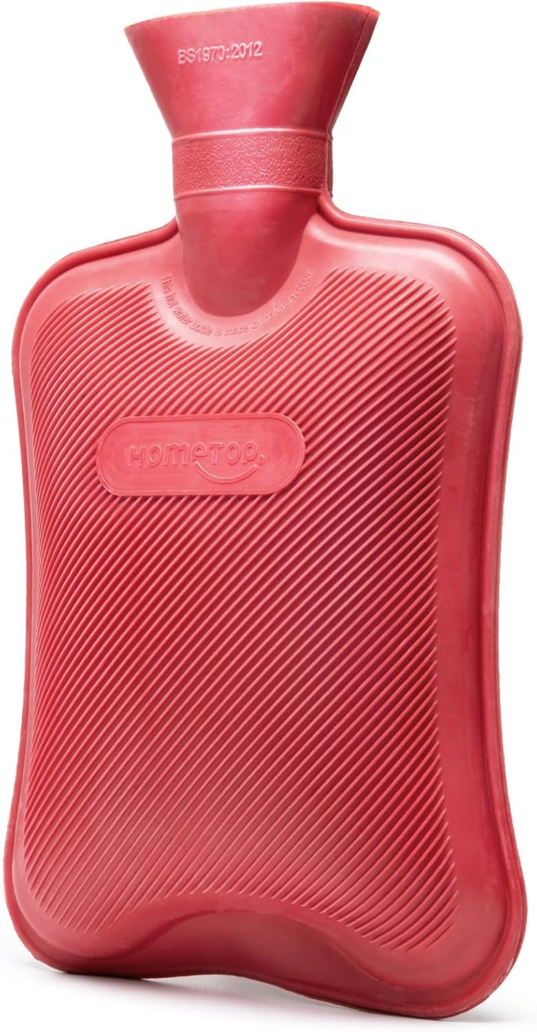 HomeTop Premium Classic Rubber Hot Water Bottle (Red)