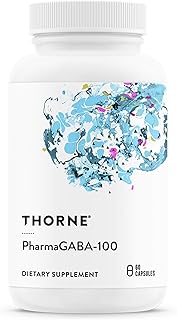 THORNE PharmaGABA-100 - GABA Supplement - 100 mg Natural Source Gamma-Aminobutyric Acid - Support a Calm State of Mind and Restful Sleep - 60 Capsules