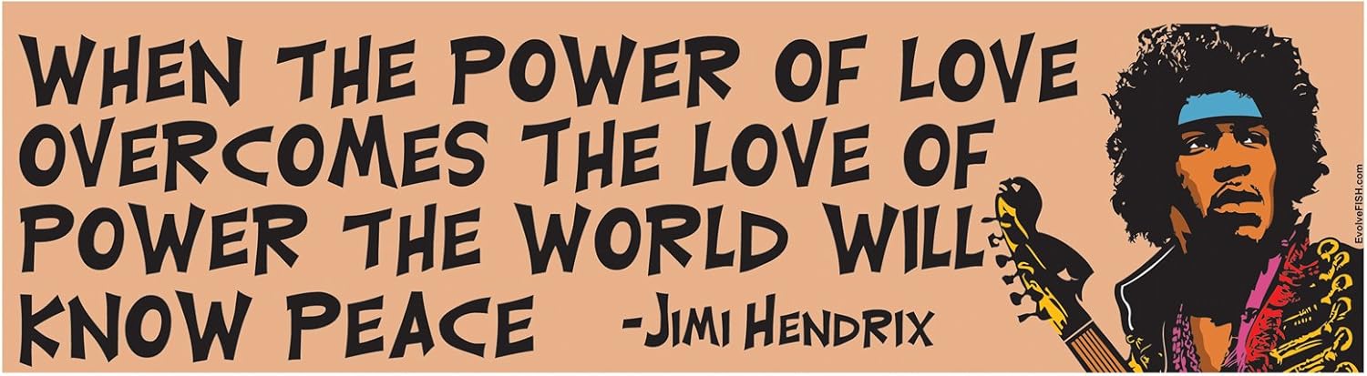 EvolveFISH Power of Love Bumper Sticker - [11" x 3"]