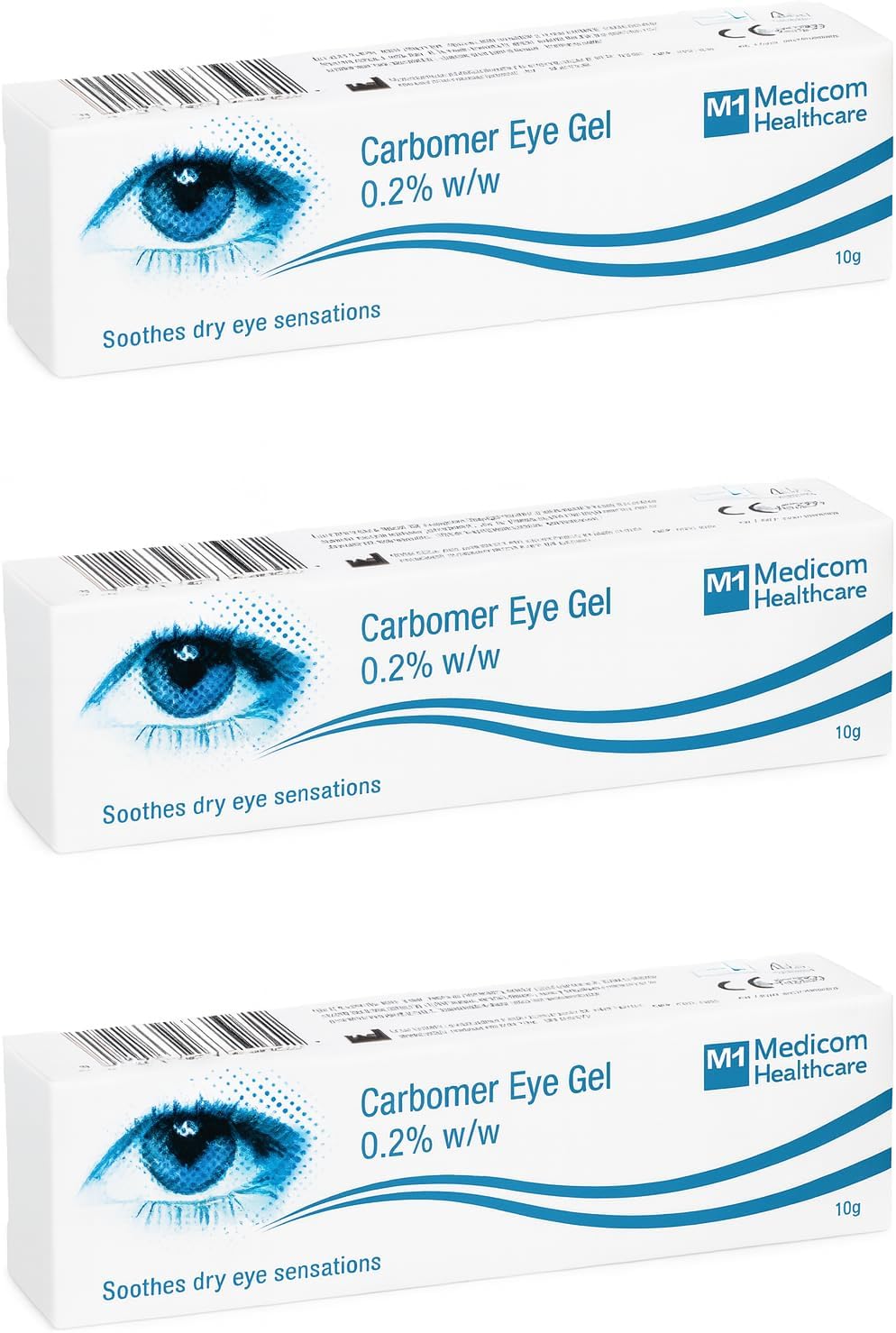 Medicom Carbomer 0.2% Eye Gel 10g Pack of 3 – Hydrating Nighttime for Dry Eyes, Lubricating Gel Drops for Tired, Soothing Relief from Itchy, Irritated, Sensitive.