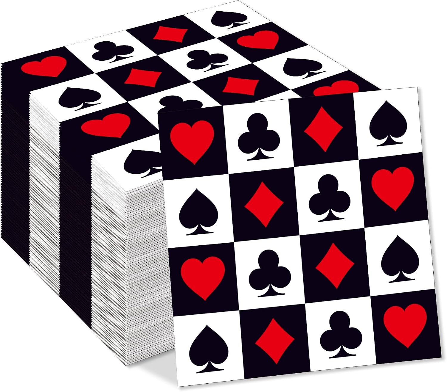 40Pcs Casino Poker Card Paper Napkins Las Vegas Paper Napkin Set Club Game Dinner Night Playing Cards Themed Party Supplies