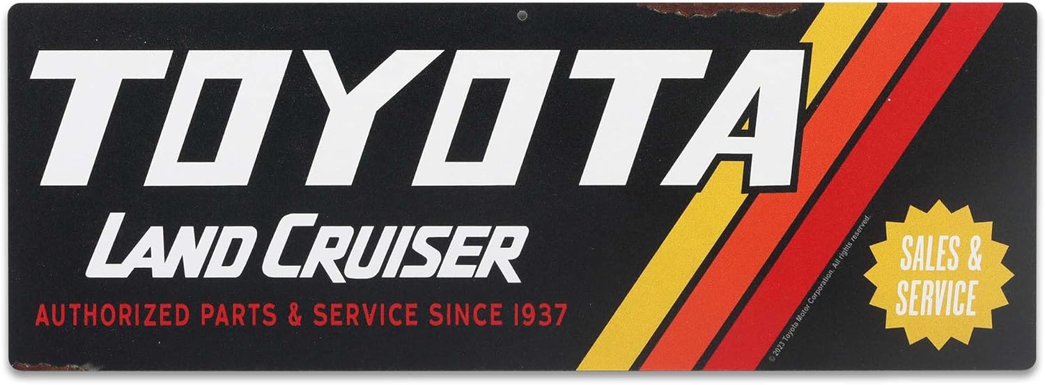 Toyota Land Cruiser Sales & Service Retro Metal Sign for Garage, Shop, or Man Cave