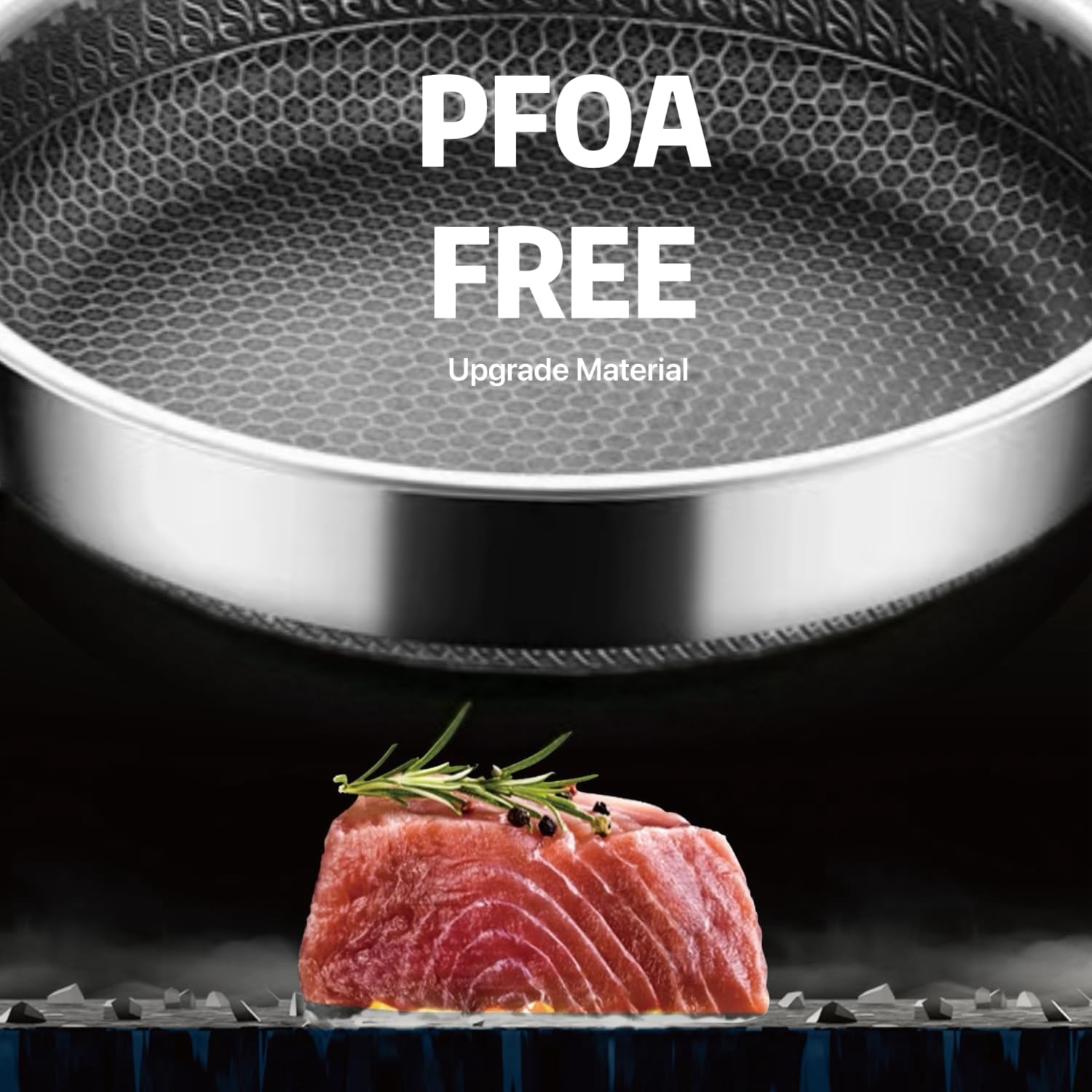 Hybrid 10 inch Non Stick Frying Pans,Frying Pans Nonstick,PFOA Free Cookware,non stick Stainless Steel Skillets, Works on Induction,Ceramic and Gas Cooktops,Dishwasher and Oven Safe