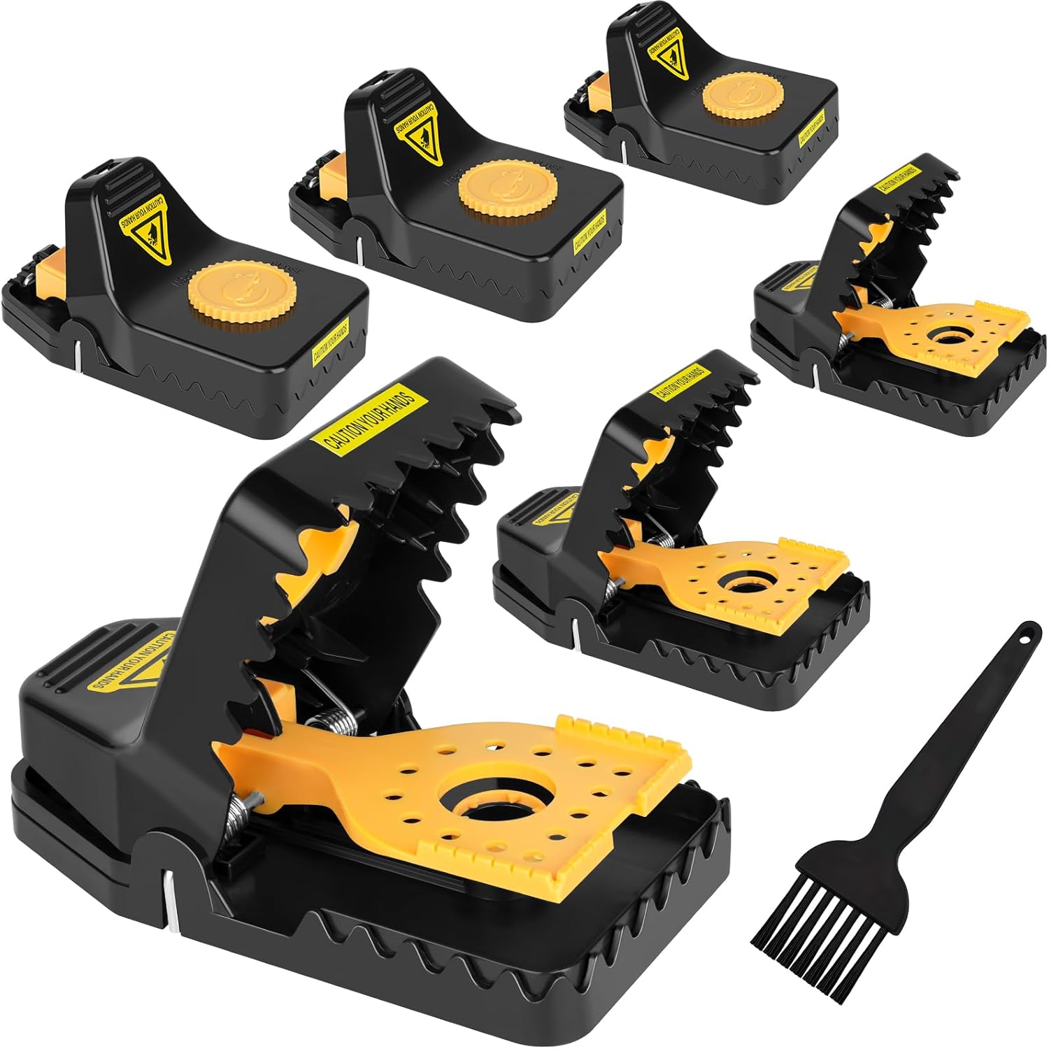 Rat Trap,6 Pack Super Heavy Duty Instant Kill Rat Traps,Reusable Humane Large Mouse Trap for Mouse Rat Chipmunk,High Sensitive Mice Snap Trap for Indoors and Outdoors,Effective & Safe Rodent
