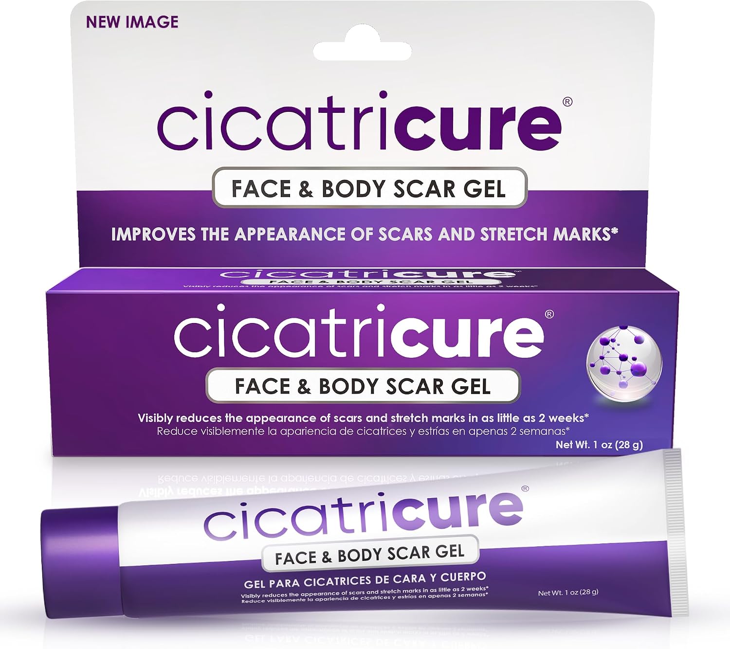 Cicatricure Face & Body Scar Gel, Reduces the Appearance of Old & New Scars, Stretch Marks, Surgery, Injuries, Burns and Acne, 1 Ounce (Packaging May Vary)