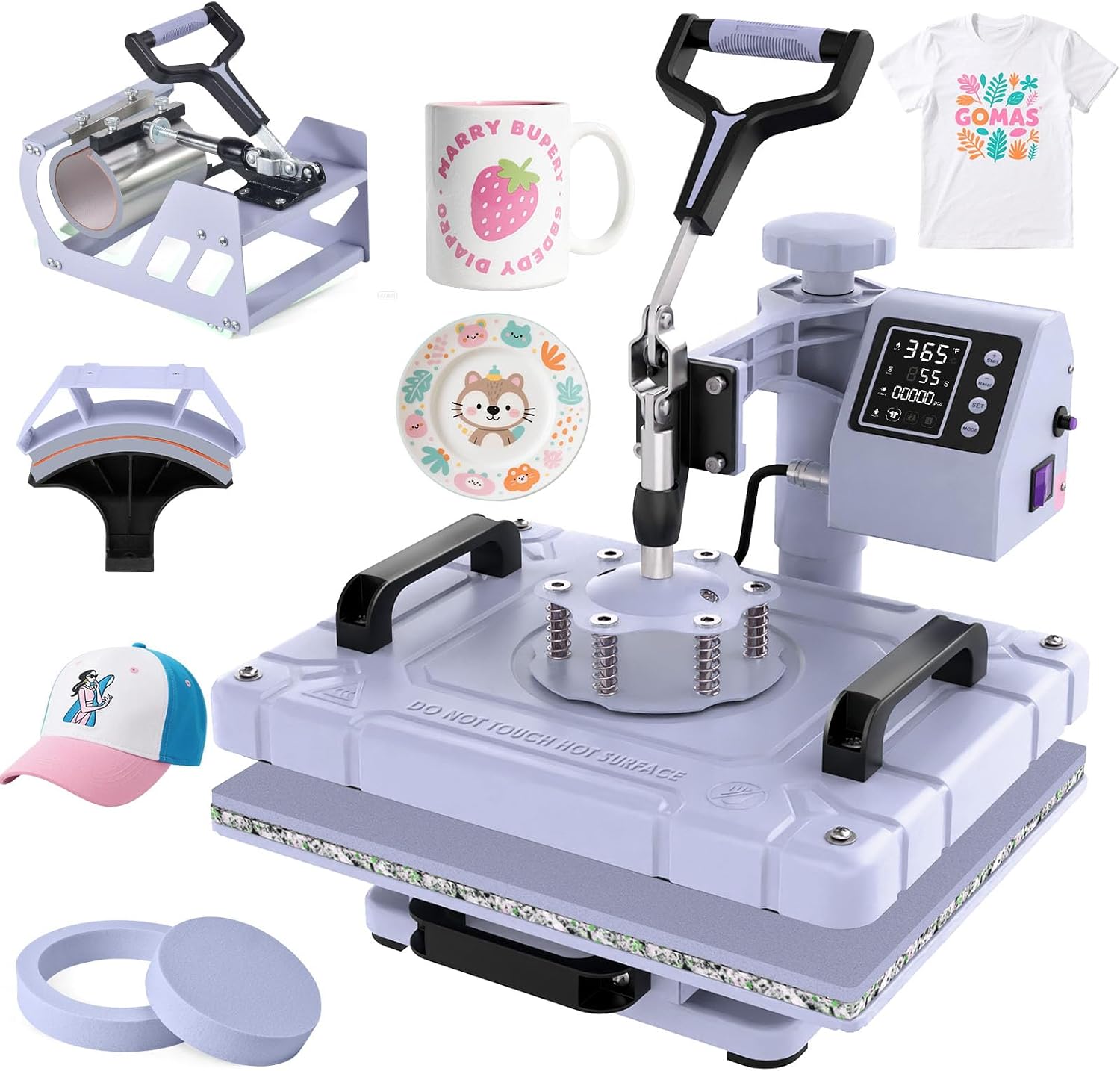Slendor 12x15 Inch 5 in 1 Swing Away Heat Press for T Shirts&Mug
