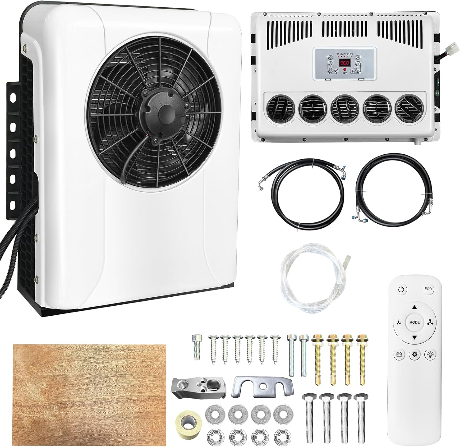 DC 12V AC unit RV air conditioner,Mini split Universal Electric RV Truck Air Conditioner,Fit for camping Vehicles, semi trcuk pickups buses cars van fast cooling AC unit