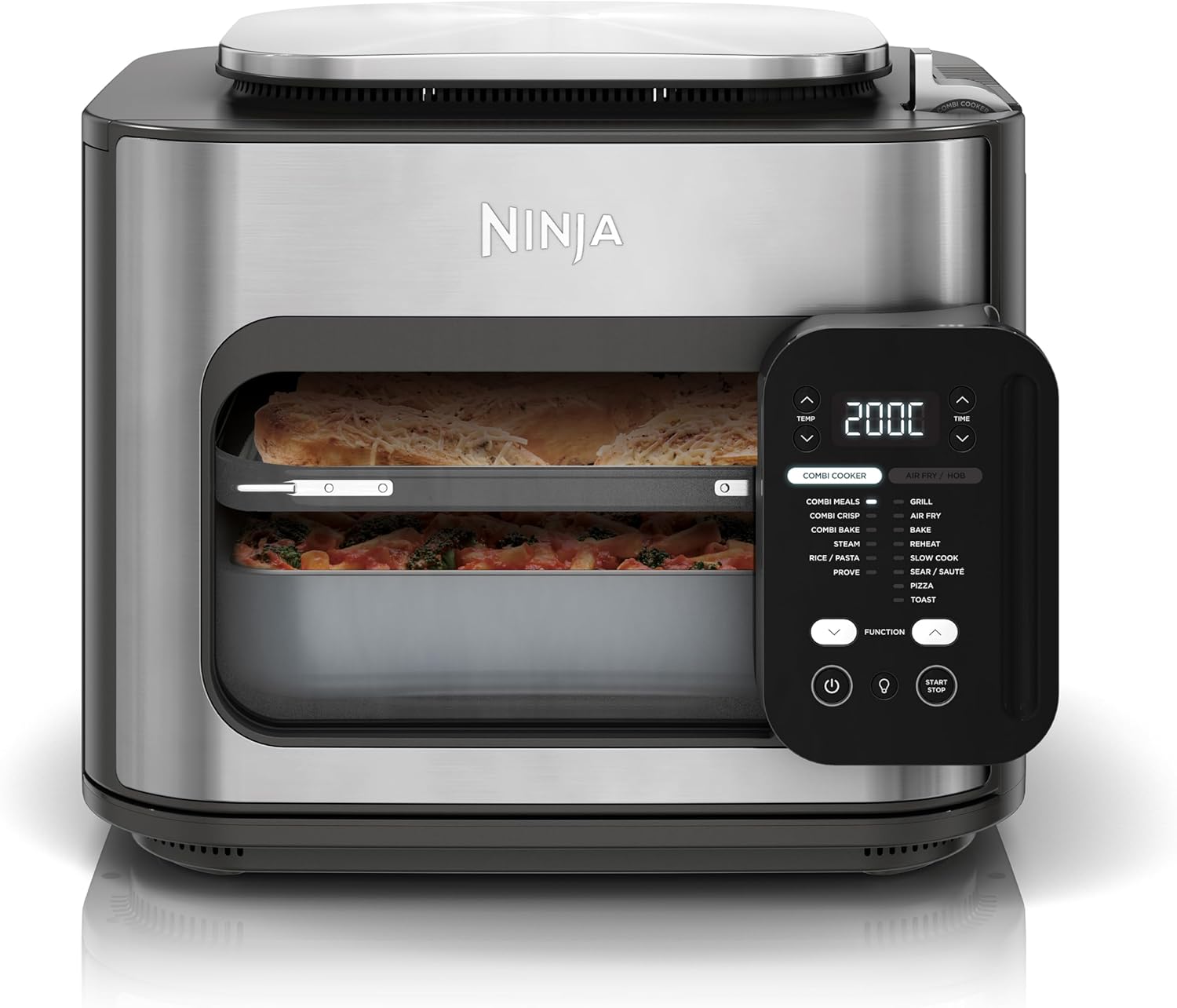 Ninja Combi 12-In-1 Multi-Cooker, Oven & Air Fryer, 12 Cooking Functions, Make 15 Minute* Family-Size Meals, Includes Bake Tray, Pan, & Recipe Guide, Grey, SFP700UK