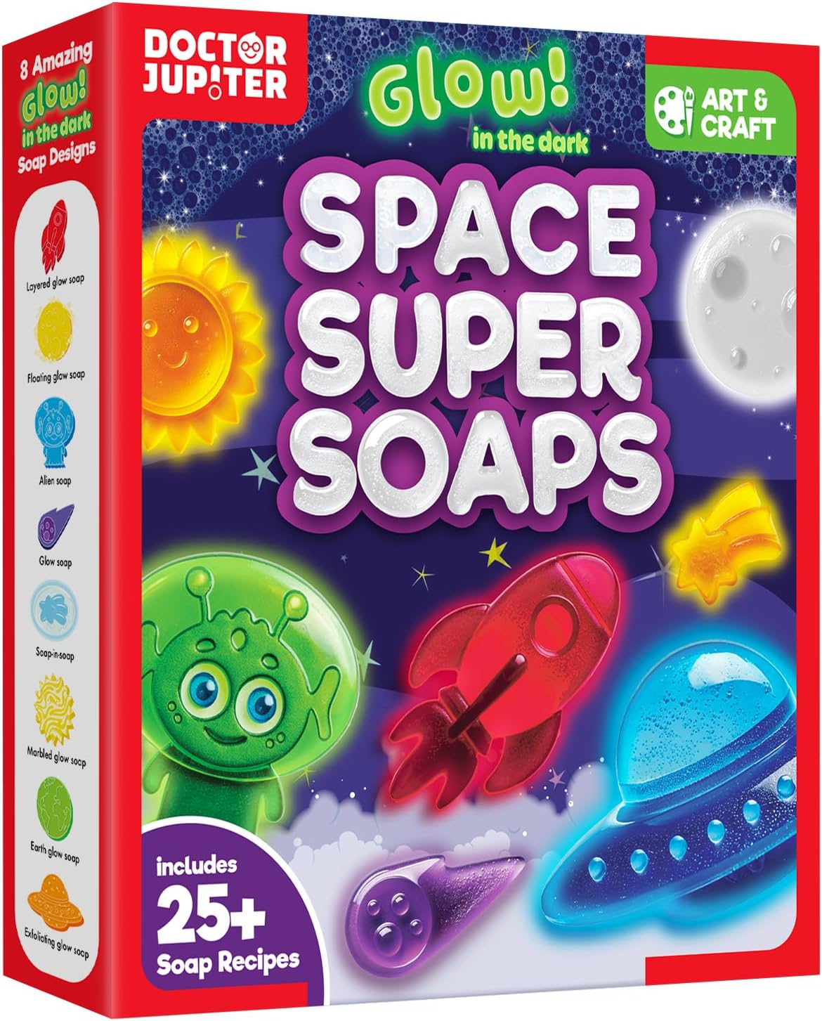 Doctor Jupiter Space Super Soaps - Soap Making Kit for Kids Ages 4+ | Science Kit for Kids 4-5-6–7-8-12 Year Olds | Birthday Gift Ideas for Boys & Girls, Space Toys, Summer Activities