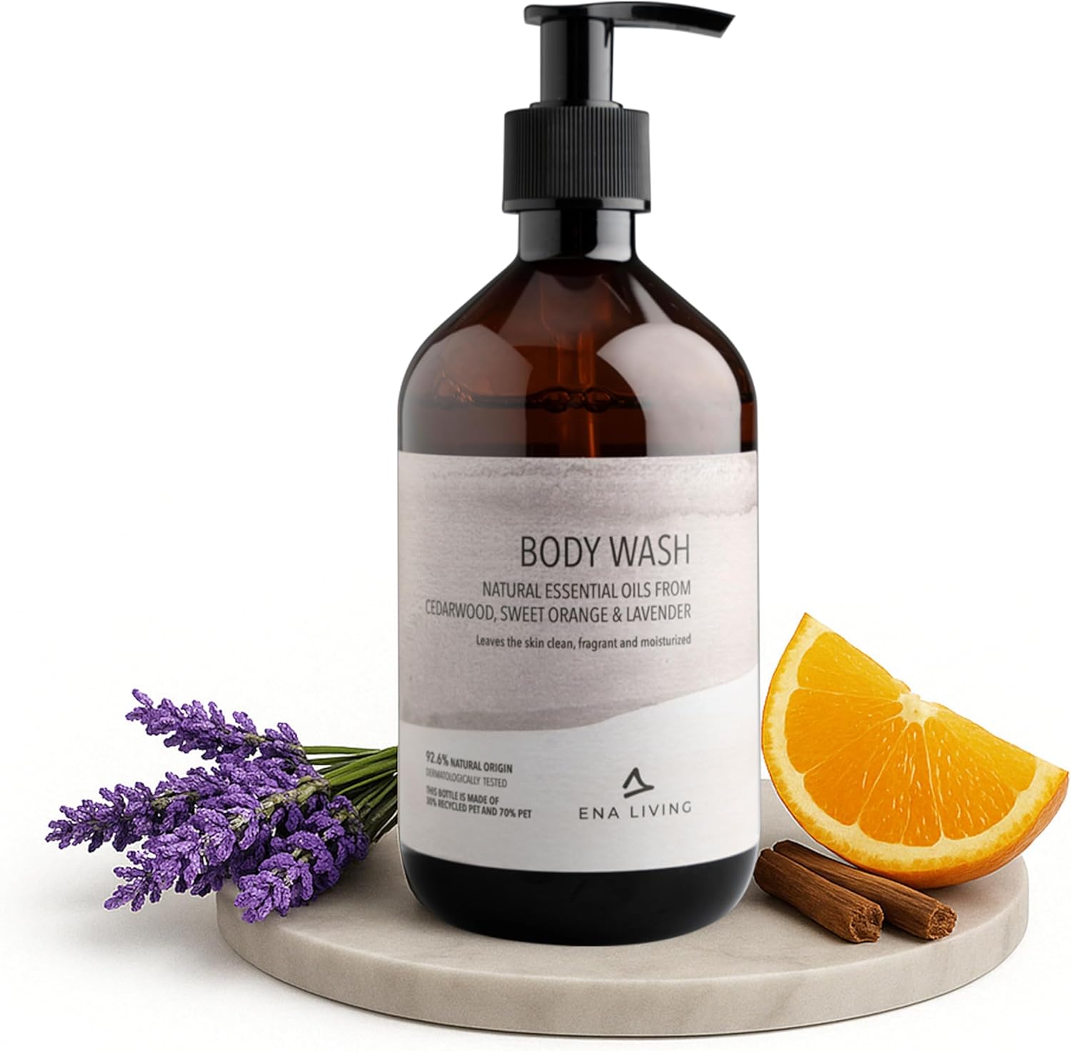 Cedar Scented Body Wash | 500ml | Body Wash for All Skin Types | Fragranced Body Wash with Sweet Orange, Lavender and Cedar Oils | Dermatologically Tested | Sensitive Shower Gel