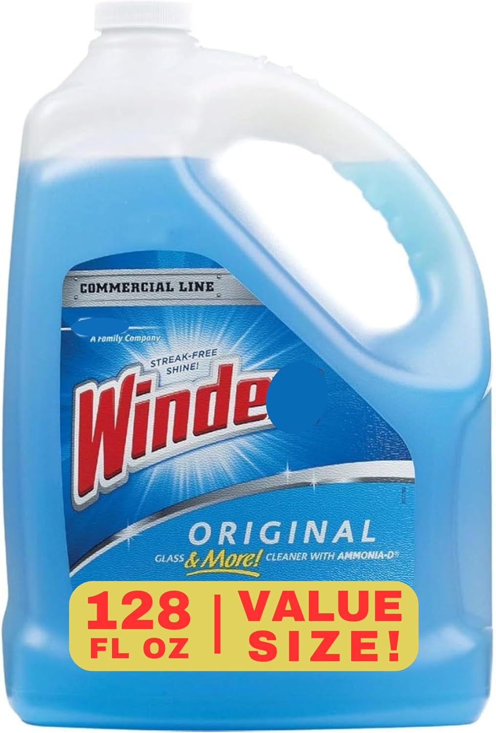 Glass Cleaner Compatible With Windex Refill 1 Gallon Original Blue Formula with a Four Way Measuring Spoon