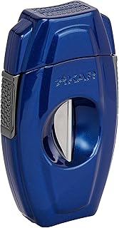 Xikar VX2 Blue V-Cut Cigar Cutter with Stainless Steel Blades & Secure Lock, Clips up to 70 Ring Gauge Cigars | 64 RG Bowl Spring-Loaded Deep V-Cut Cigar Snipper | Cigar Accessories for Aficionados