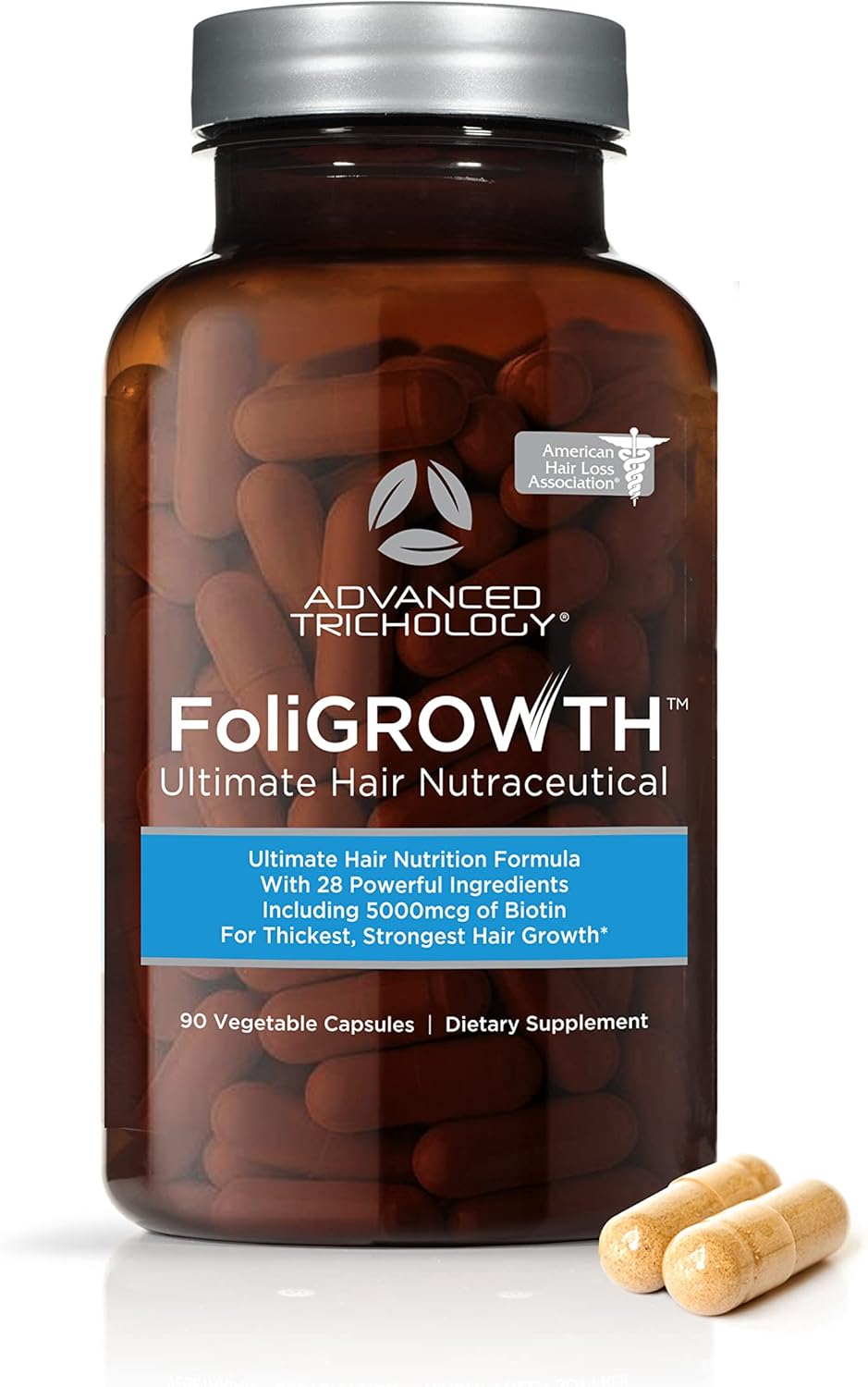 Advanced Trichology FoliGROWTH™ Hair Growth Supplement for Thicker Fuller Hair | Approved by the American Hair Loss Association, Revitalize Thinning Hair, Backed by 20 Years of Experience in Hair Loss