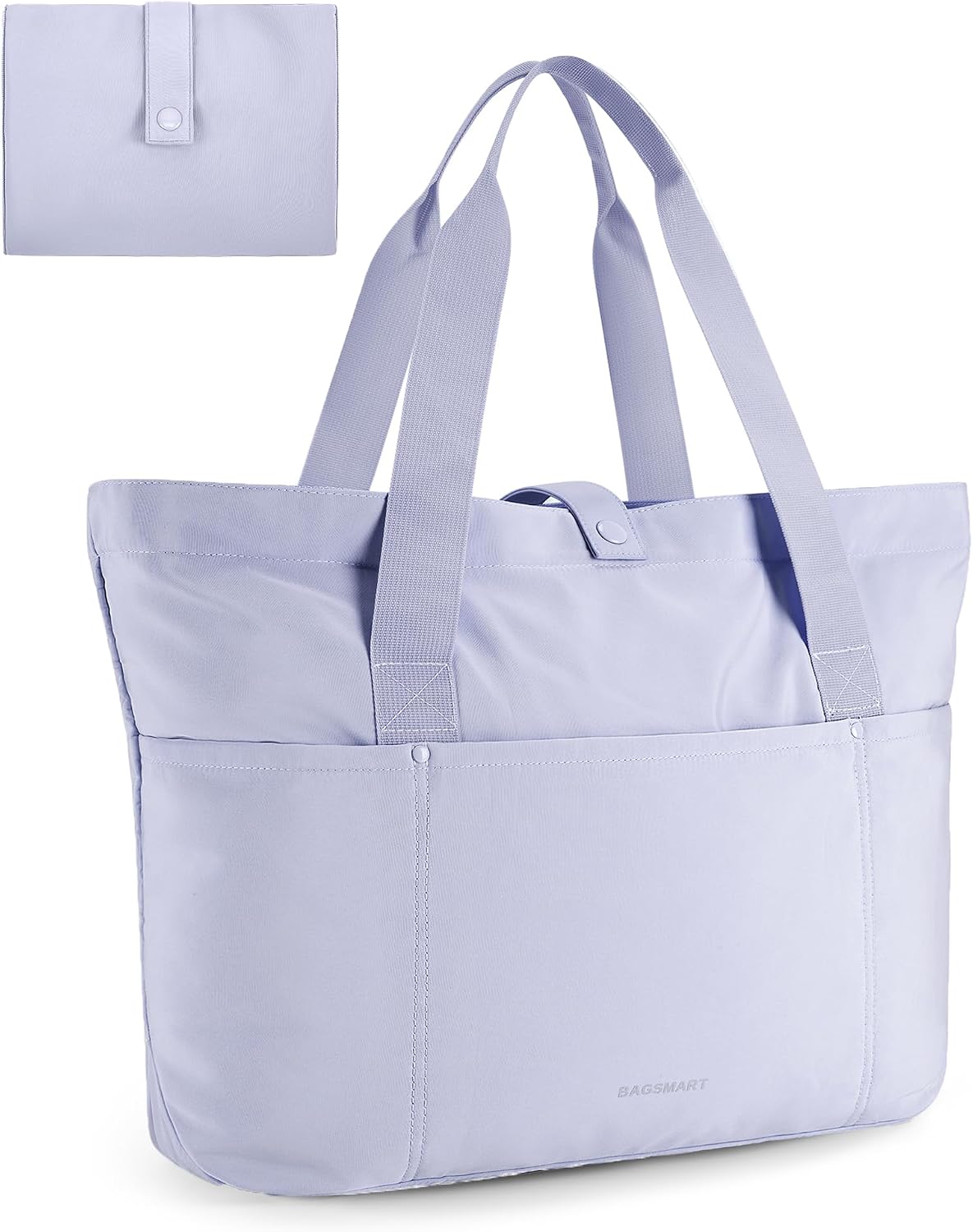 BAGSMART Tote Bag for Women, Foldable Tote Bag With Zipper Travel Shoulder Bag Handbag for Work