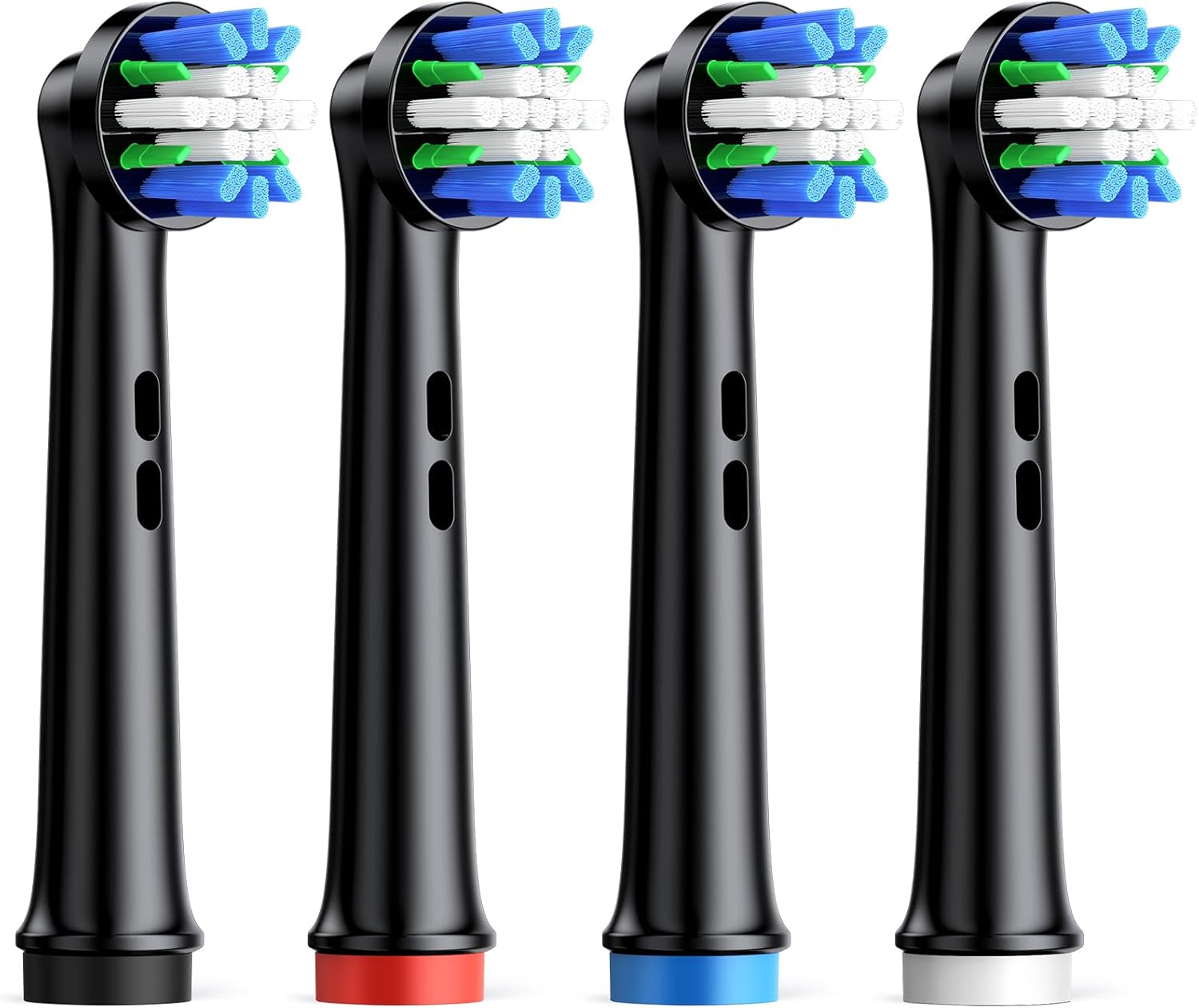 Electric Toothbrush Deep Clean Heads 4pc Brush Head Replacement with Superior Cleaning (Black)