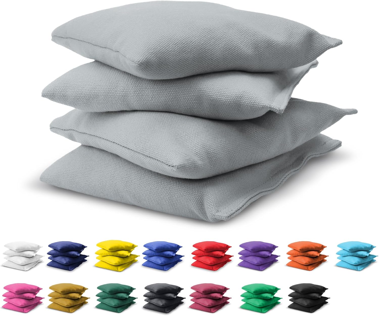 GoSports Cornhole Bean Bags Set of 4, Regulation All Weather, Gray