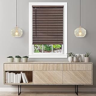 PowerSellerUSA Achim Home Furnishing Cordless GII Luna 2" Slat Mahogany Venetian Window Blinds 29" W x 64" L