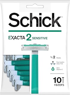 Schick Exacta2 Sensitive Disposable Razor, 10 Count (1Pack)