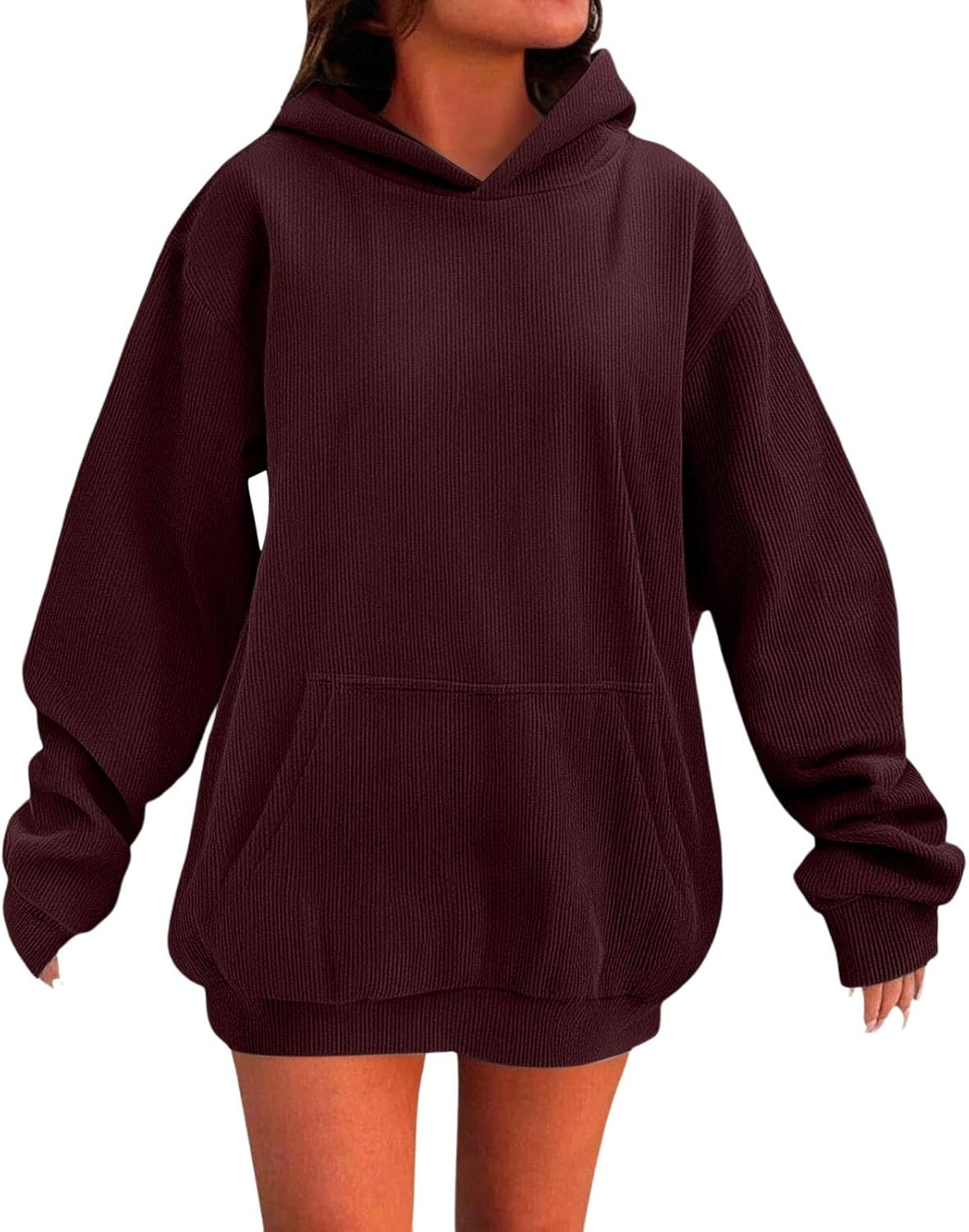 Oversized Hoodies for Women Fall Winter Crewneck Sweatshirt Casual Loose Long Sleeve Pullover Tops with Pockets