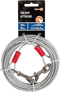 Aspen Pet Dog Tie Out Cable - 1700 lbs Break Strength - 30ft Cable