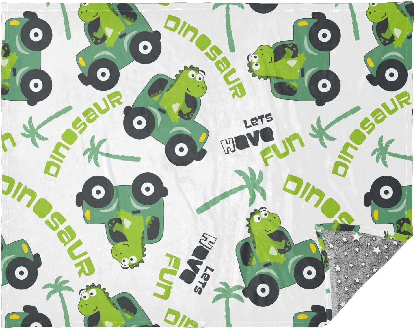 FRODOTGV Cute Dinosaur Driving Car Coconaut Tree Throw Blankets for Women Throw Covers Couch Blanket 50 x 70 Teen Throw Blanket