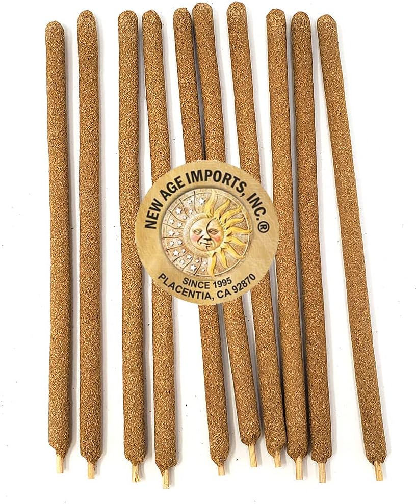 New Age Imports, Inc~ Premium Palo Santo & Cinnamon 7-8" Size Hand Rolled Incense Sticks. Great for Meditation, Smudging, Spiritual Cleansing. (10 Sticks Pack)