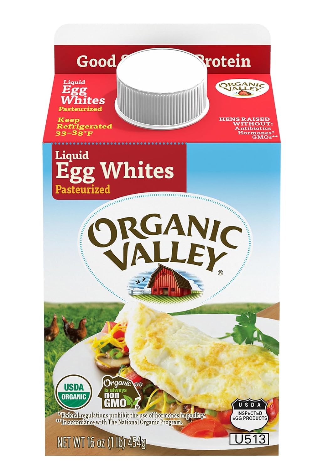 Organic Liquid Egg Whites, 16 oz