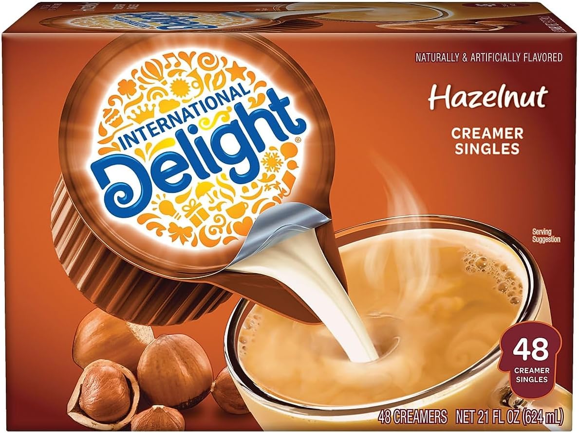International Delight Hazelnut Non-Dairy Creamer Cups 48 Single Serve Coffee Creamer Cups