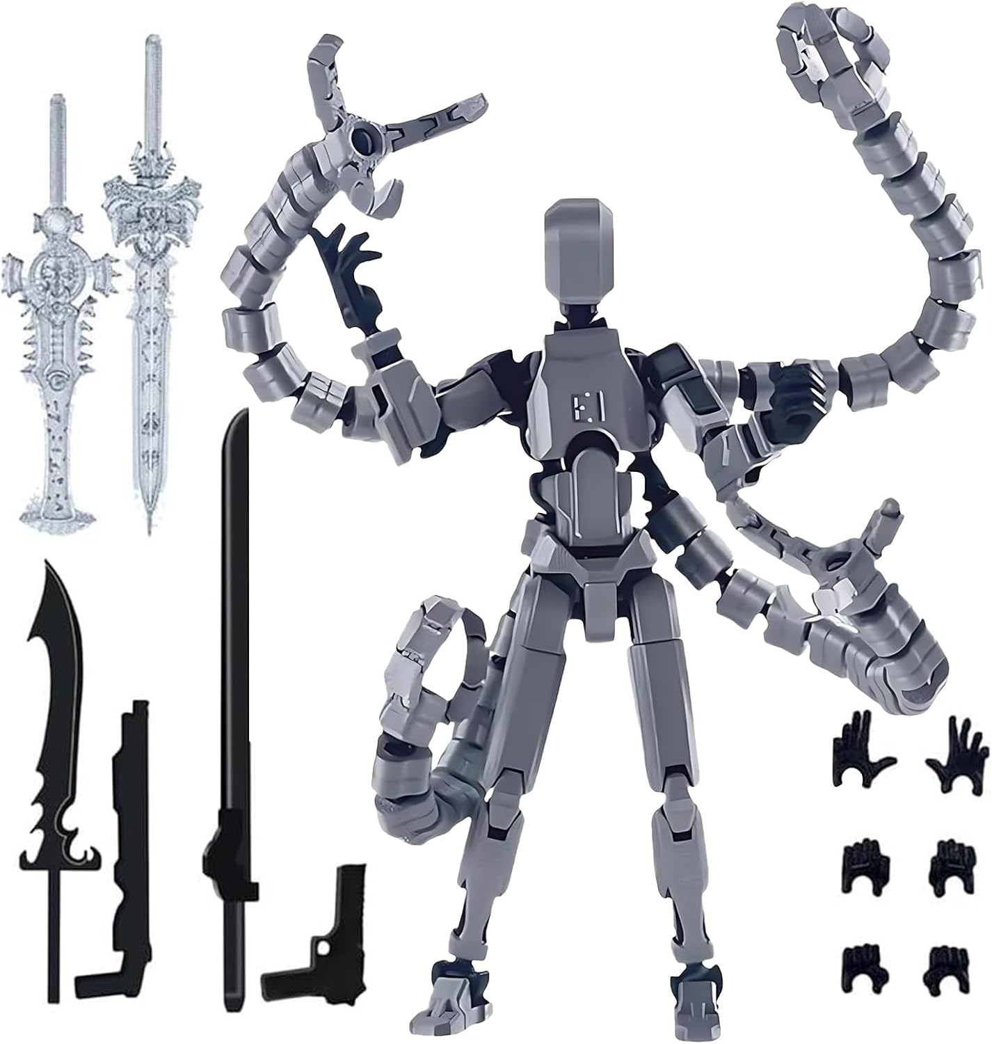 EujRcf T13 Action Figure, 3D Printed Dummy, Multi-Jointed Movable Robot Toys, Kids' Play Action Figures Set, Lucky T 13 Figures, Man Teens Gift for Game Lovers