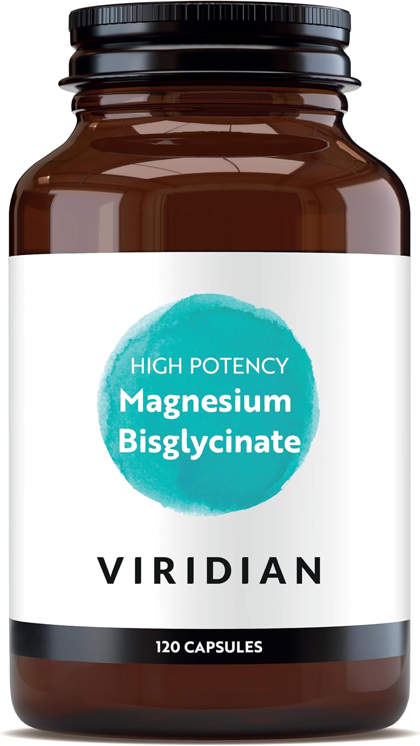 Viridian - High Potency Magnesium Bisglycinate - 120 Capsules – 200mg Per 2 Capsules – High Bioavailability Formula – Vegan Food Supplement with 100% Active Ingredients