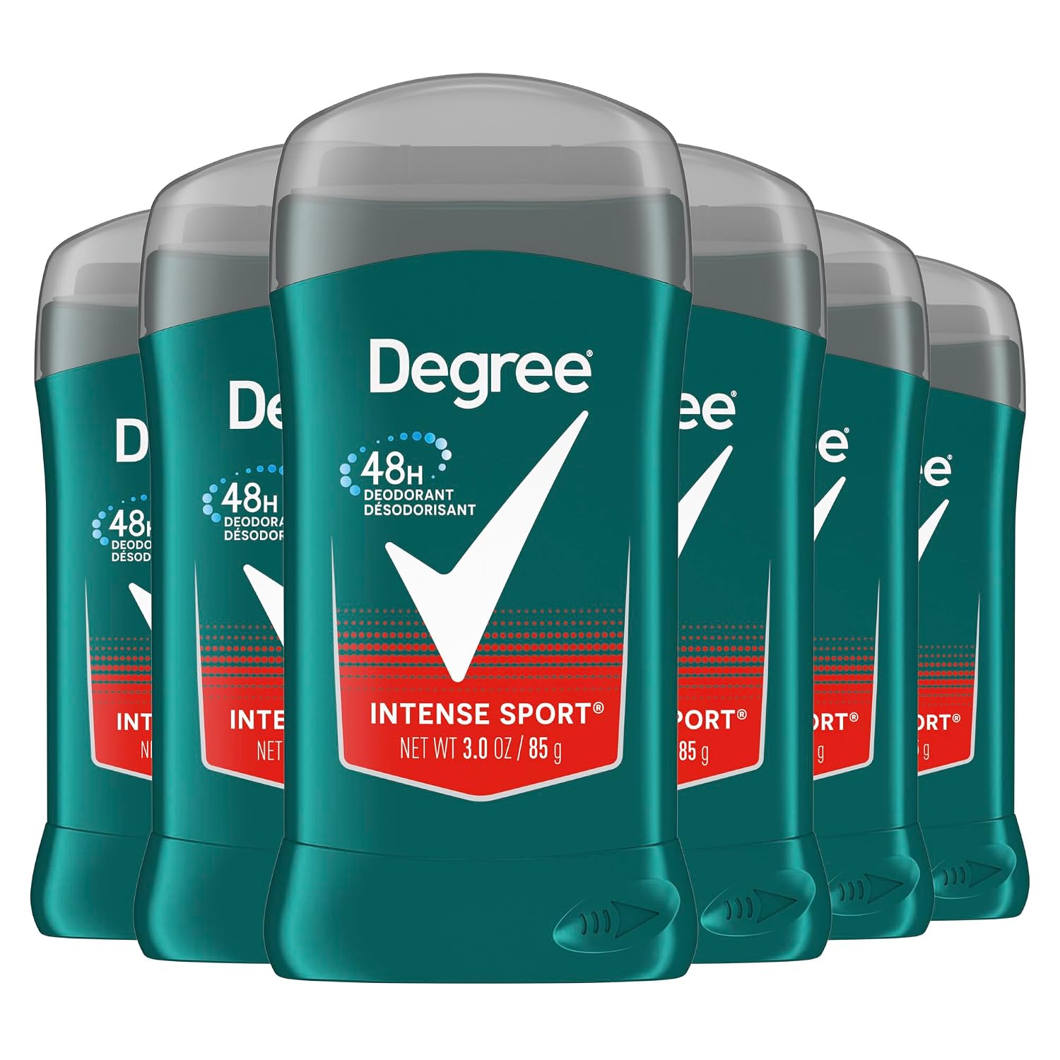 Degree Men Original Aluminum Free Deodorant for Men, 48-Hour Odor Protection, Intense Sport, 3 Ounce (Pack of 6)