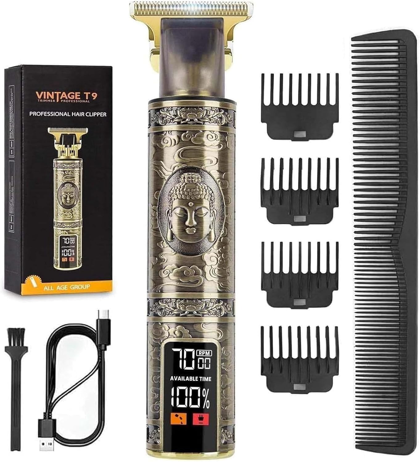 Upgraded Hair Clipper for Men, Hair Trimmer Shaver with LCD Display, Professional Beard Trimmer Barber Clippers Cordless Detailer Trimmer, Long-Lasting Battery Clippers for Haircuts, Gifts for Men