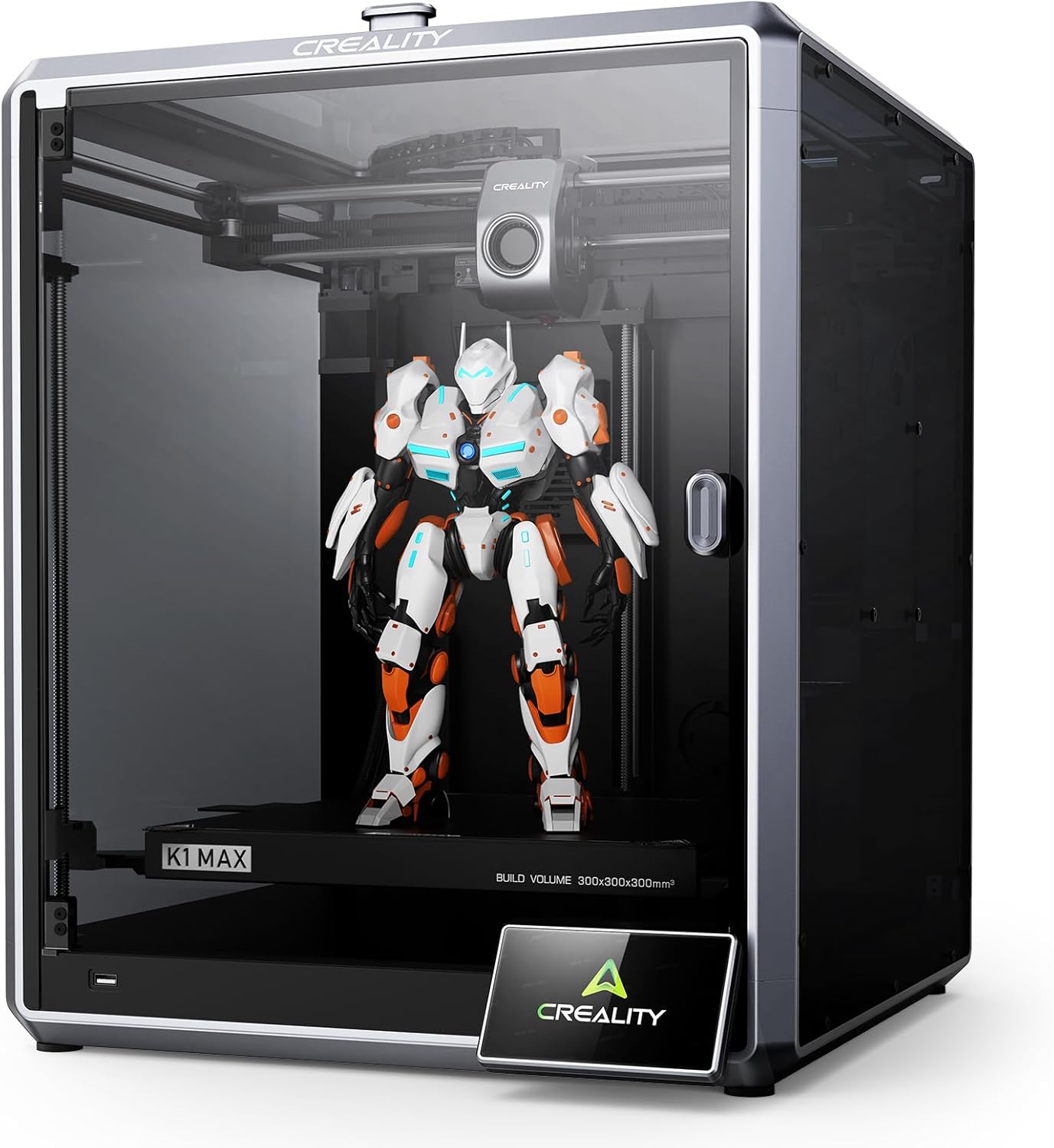 Creality K1 Max 3D Printer, 600mm/s Max High-Speed with Dual Cooling, Smart AI Function, Auto Leveling and Out of The Box, 300x300x300mm Large Print Volume 3D Printer, Ideal for Pros & Hobbyists