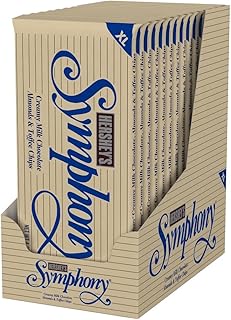HERSHEY'S SYMPHONY Chocolate Almond Toffee XL, Candy Bars, 4.25 oz (16 Pieces, 12 Count)