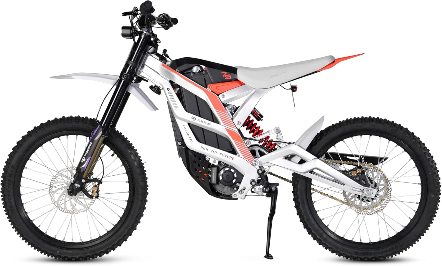 Pruk Falcon Pro Electric Dirt Bike for Adults, 72V 35Ah Battery, 10000W Motor(Peak), Top Speed 56MPH, 75 Mile Range, 19” Tire, 410N·m Max Torque, Designed for Trails/Hills/Wild Terrain