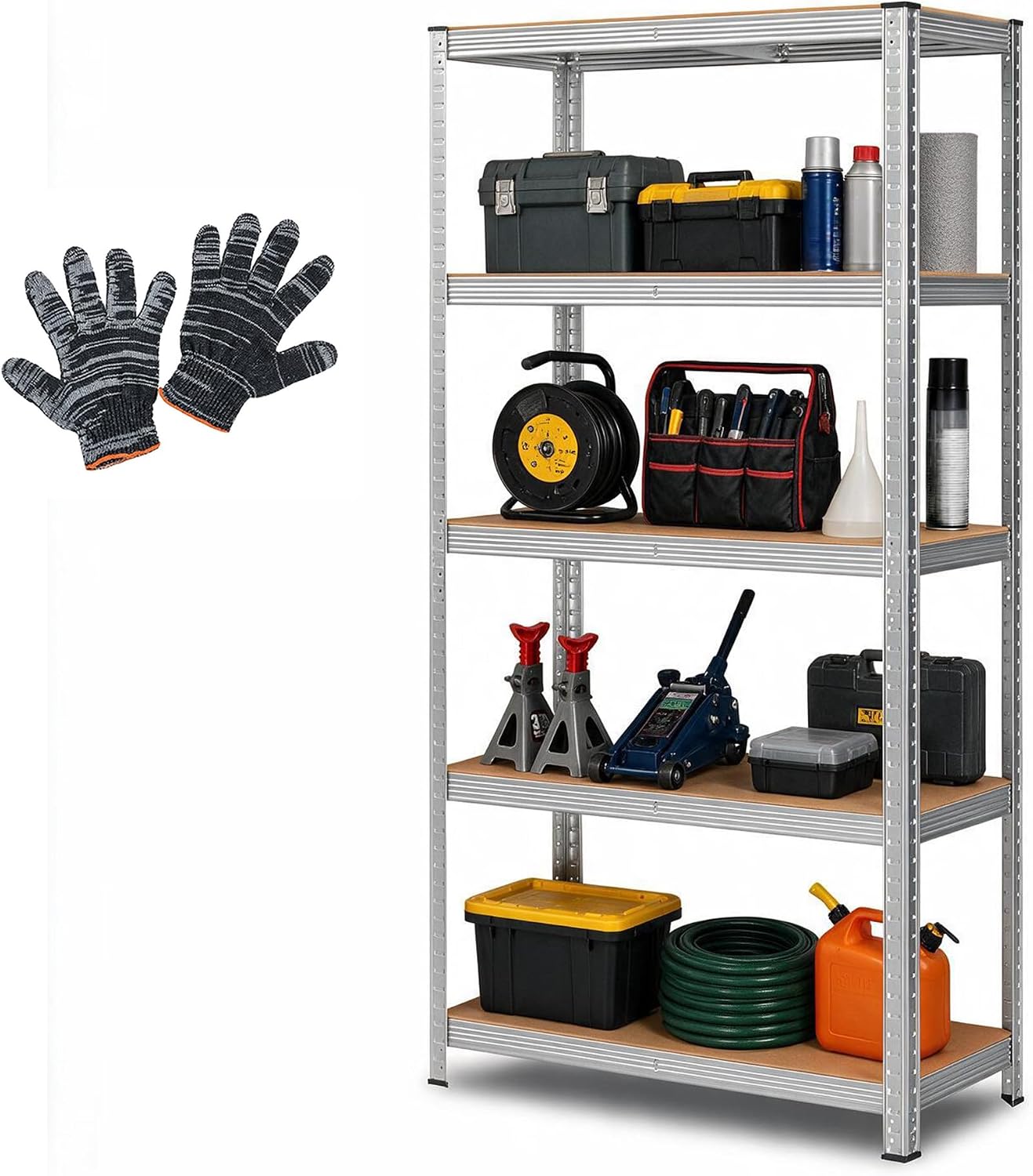 Crystals Heavy Duty 5 Tier Racking Shelf Garage Shelving Storage Shelves Unit (180x90x40cm)
