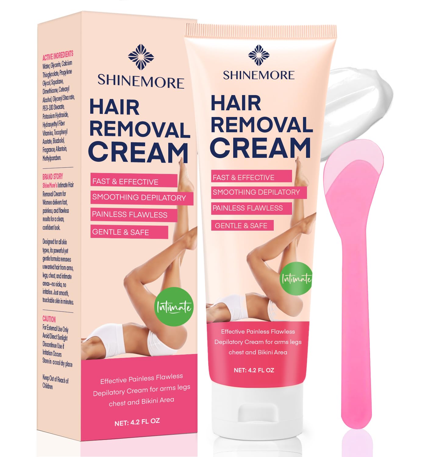 Intimate/Private Hair Removal Cream for Women: Effective Painless Flawless Depilatory Cream for arms legs chest and Pubic Area - Suitable for All Skin Types - 120ml