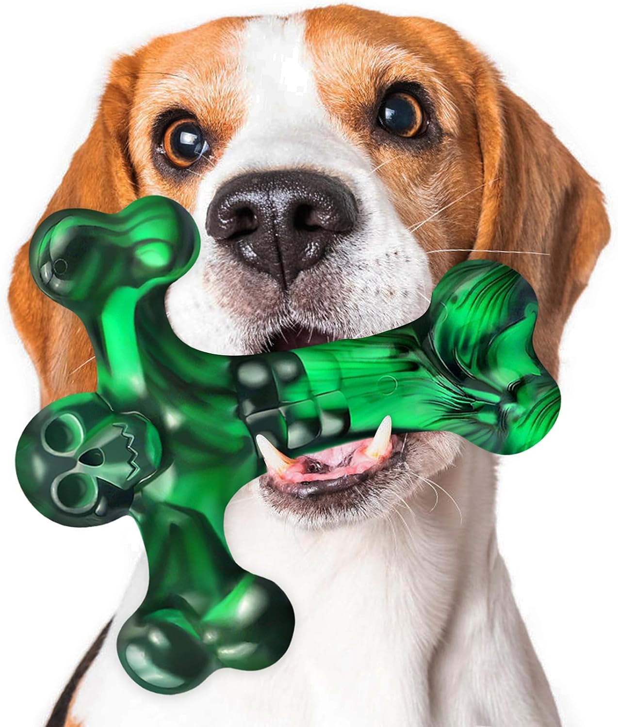 Dog Toys for Aggressive Chewers,Faint Bacon Flavor,Almost Indestructible Dog Bone for Medium/Large Breed,Toughest Nylon Dog Chew Toys, Heavy Duty Long Lasting Fun Dog Gift