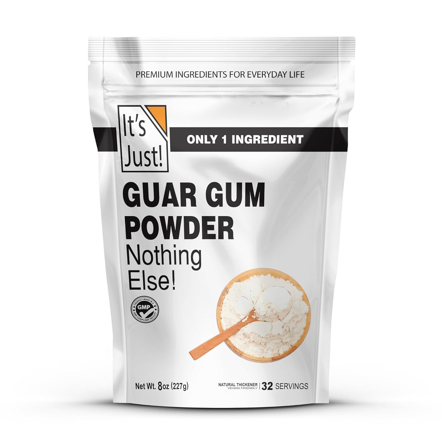 It's Just - Guar Gum, Gluten-Free, Non-GMO, Plant-Based Thickener & Binder, Thickens Cold Items, Keto Baking, Substitute Xanthan Gum, 8oz