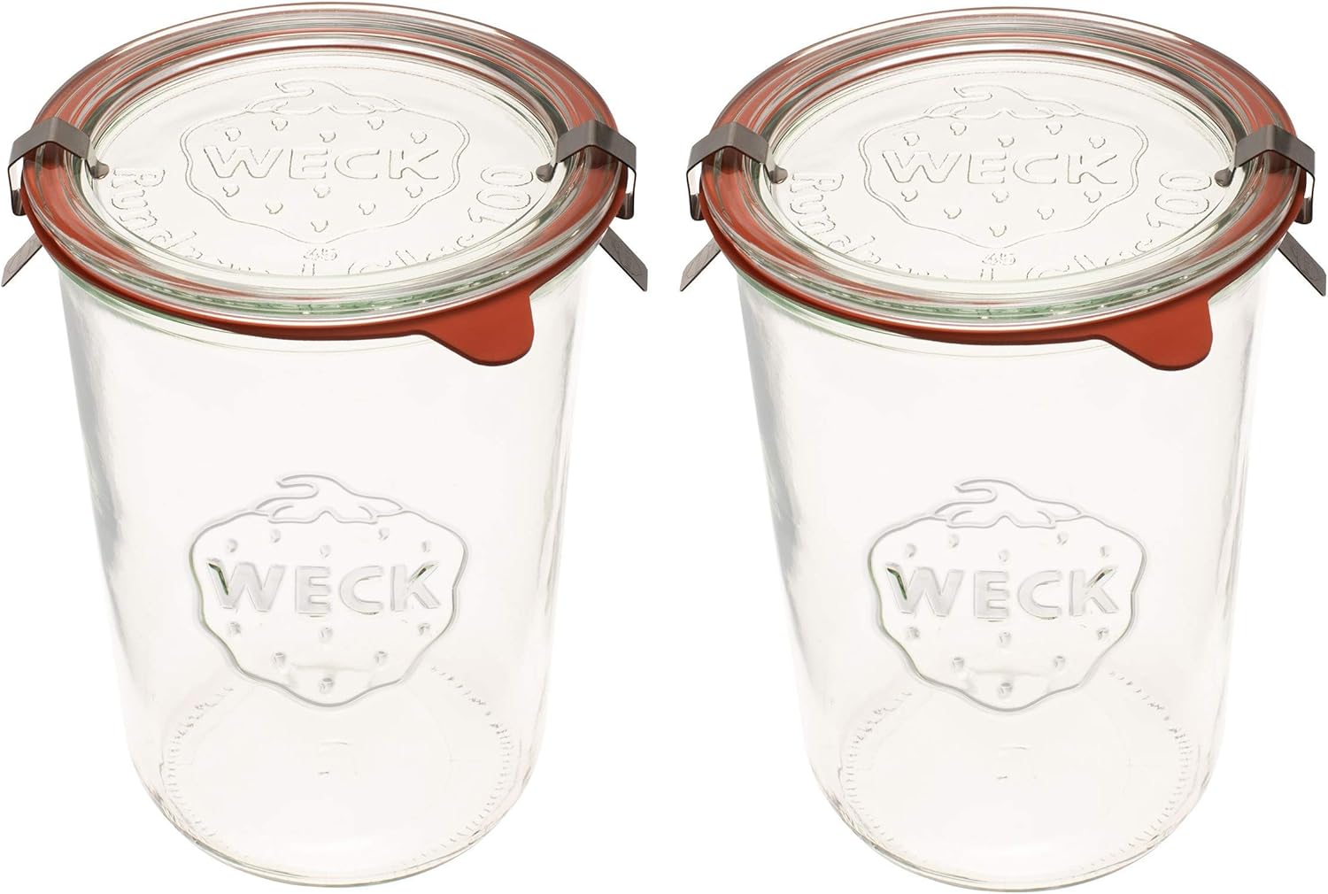 Weck Canning Jars 743 - Mold Jars made of Transparent Glass - Eco-Friendly - Storage for Food, Yogurt with Air Tight Seal and Lid - 3/4 Liter Tall Jars Set - Set of (2 Jars)