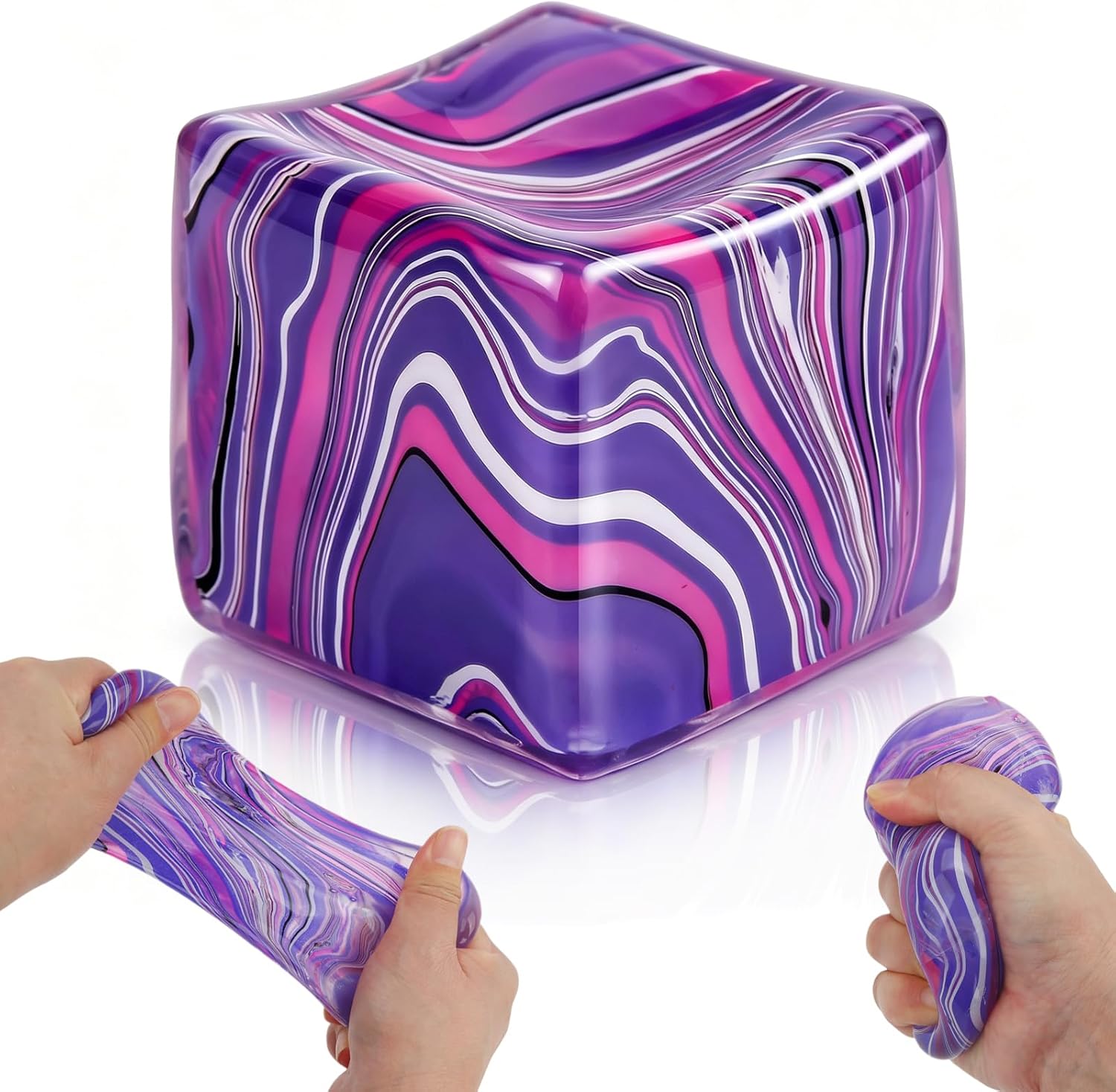 Stress Cube Squishy Fidget Toys for Anxiety Relief Soft Sensory Squeeze Toys for Kids Adults Sugar Cube Balls for Focus Classroom Prizes Party Favors